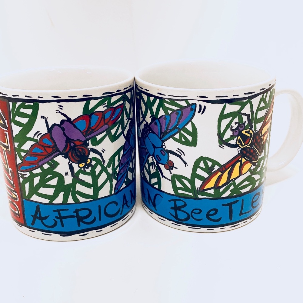 African Beetle Mugs by Jill Gotschalk